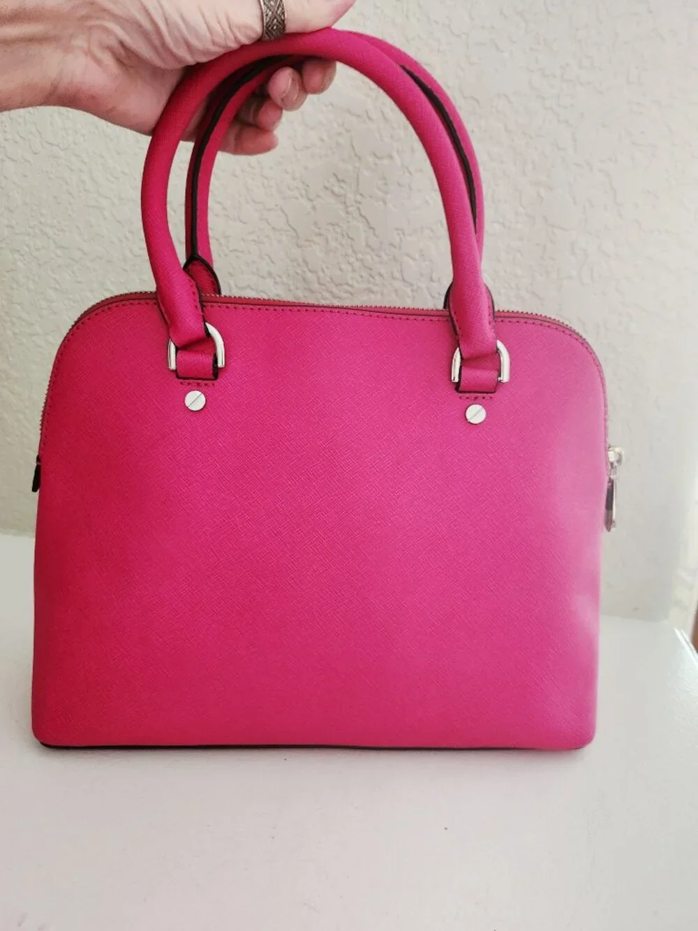 Euc Michael Kors Fushia Leather Shoulder Bag Purse